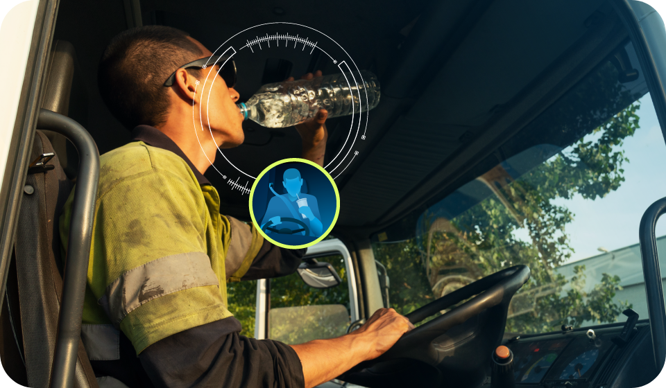 distracted driver drinking water